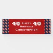 第40のジャンボ第45誕生会のフットボールの旗 横断幕 (横)