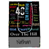 第40ハッピーバースデー|のマイル標石 ミディアムペーパーバッグ (裏面)