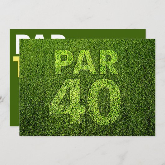 第40バースデーパーティ招待状をゴルフをして下さい 招待状 (正面/裏面)