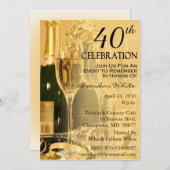 第40バースデーパーティ招待状 招待状 (正面/裏面)