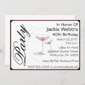 第40パーソナライズされた回誕生日パーティの招待状 招待状 (正面/裏面)