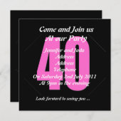 第40パーティの招待状 招待状 (正面/裏面)