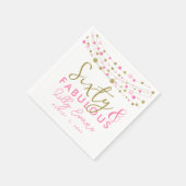 第40パーティー紙ナプキン装飾品、グリッターティール（緑がかった色） スタンダードカクテルナプキン (角)