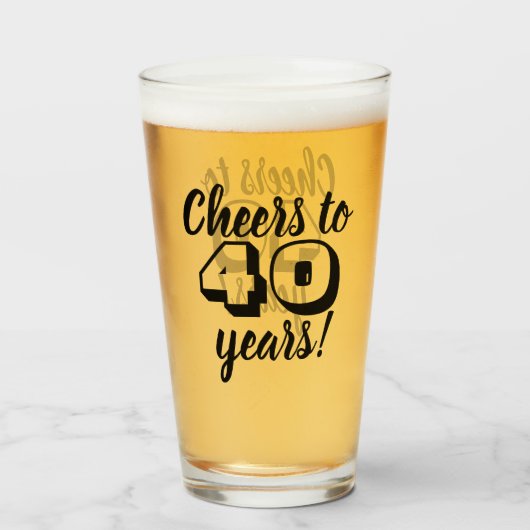 第40ビール40年のへの誕生日の応援か飲むこと タンブラーグラス (ドリンク正面)
