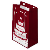 第40ルビー色の結婚記念日のケーキ スモールペーパーバッグ (正面アングル)