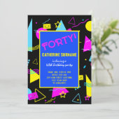 第40レトロカラフル誕生祝い 招待状 (スタンド正面)