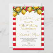 第40回イタリアンレモンレッド結婚ホワイト 招待状 (正面)