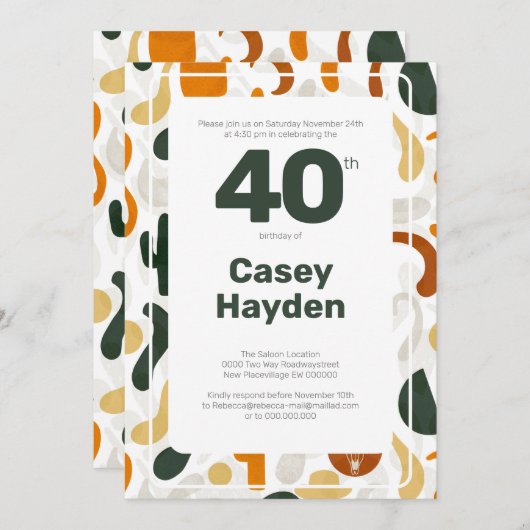 第40回カウボーイウェスタンスタイルハットサボテン 招待状 (正面/裏面)