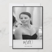 第40回クラッシー・モノグラム白黒写真誕生日 招待状 (裏面)