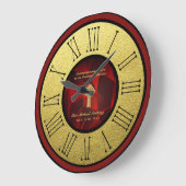 第40回コーディネーションアニバーサリールビー金ゴールド パーソナライズされた ラージ壁時計 (傾斜)
