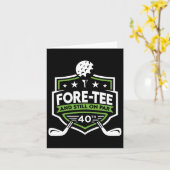 第40回ゴルフカートに残る40歳の誕生日Fore-Tee カード (黄色い花)