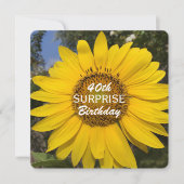 第40回サプライズバースデーパーティーひまわり招待状 招待状 (正面)