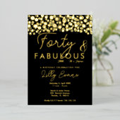 第40回サプライズ誕生日パーティー招エレガント待 箔招待状 (立ち正面)