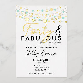 第40回サプライズ誕生日パーティー招エレガント待 箔招待状