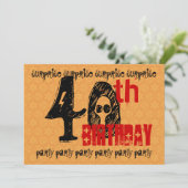 第40回サプライズ誕生日レッド金ゴールドブラックスターズS301 招待状 (スタンド正面)