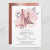 第40回サプライズ誕生日 |バラハイヒール 招待状 (正面/裏面)