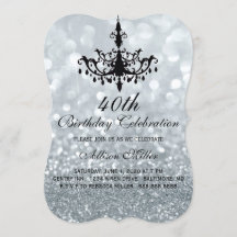 第40回シルバーグラムシャンデリア誕生日パーティー招待状