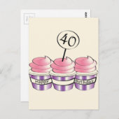 第40回バースデーカップケーキ ポストカード (正面/裏面)