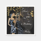 第40回バースデーガールパーティーBash | テンプレート | DIY スタンダードカクテルナプキン (正面)