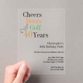 第40回バースデーゴルフ応援ビアーズミニマルパーティー アクリル招待状 (インサイチュ (ポータブル))