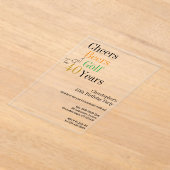 第40回バースデーゴルフ応援ビアーズミニマルパーティー アクリル招待状 (レイダウン)