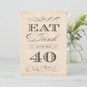 第40回バースデーディナー食べパーティードリンクとbe 40 招待状 (スタンド正面)