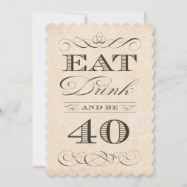 第40回バースデーディナー食べパーティードリンクとbe 40 招待状