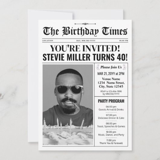 第40回バースデーニュース招待状付き シーズンカード (正面)