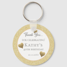 第40回バースデーパーティーは金ゴールドハートキーチェーンを支持