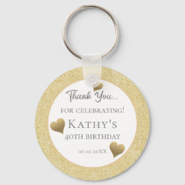 第40回バースデーパーティーは金ゴールドハートキーチェーンを支持 キーホルダー