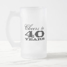 第40回バースデービールマグギフト男性へ付きモノグラム フロストグラスビールジョッキ