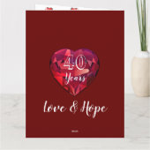 第40回パーソナライズされたルビー妻記念カード カード (裏面)