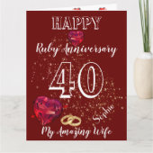 第40回パーソナライズされたルビー妻記念カード カード (正面)