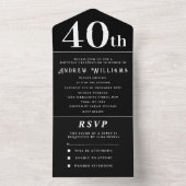第40回パーティー白黒シンプルモダン オールインワン招待状 (内側)