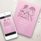 第40回ピンクスパークル誕生日 招待状