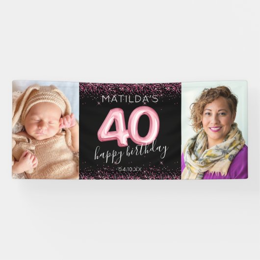 第40回ブラックピンクハッピーバースデーフォトバナー 横断幕 (横)