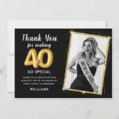 第40回モダン大人誕生日写真招待状 招待状 (正面)