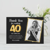 第40回モダン大人誕生日写真招待状 招待状 (スタンド正面)