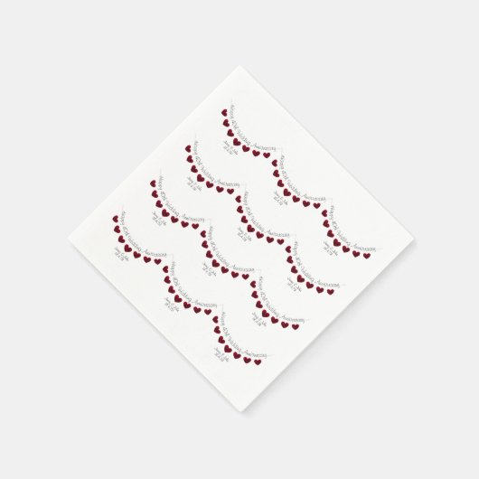 第40回ルビーの結婚記念日のナパーソナライズされたプキン スタンダードカクテルナプキン (角)