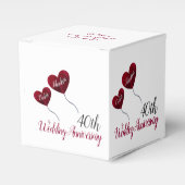 第40回ルビーの結婚記念日赤いハート風船 フェイバーボックス (正面サイド)