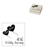 第40回ルビーの結婚記念日赤いハート風船 ラバースタンプ (押印)