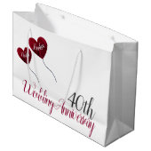 第40回ルビーの結婚記念日赤いハート風船 ラージペーパーバッグ