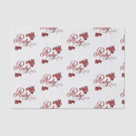 第40回ルビーアニバーサリー文字とホワイトローズ 薄葉紙