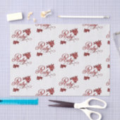 第40回ルビーアニバーサリー文字とホワイトローズ 薄葉紙 (クラフト)