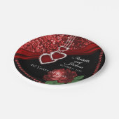 第40回ルビーレッドグリッター・バラ記念日 ペーパープレート (アングル)