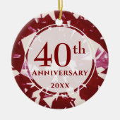 第40回ルビー記念写真パーソナライズされた セラミックオーナメント (正面)