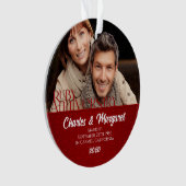 第40回ルビー記念日の写真赤と白 オーナメント (正面)