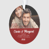 第40回ルビー記念日の写真赤と白 オーナメント (正面)