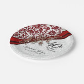 第40回ルビー赤と白結婚記念日 ペーパープレート (アングル)