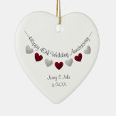 第40回ルビ結婚ー記念日のハートオーナメント セラミックオーナメント (右)
